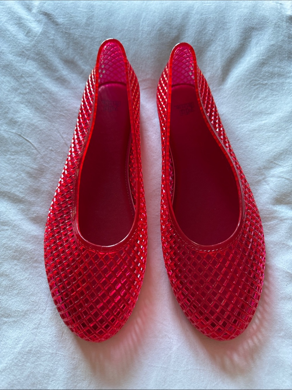 Women's Red Jelly Ballet Flats